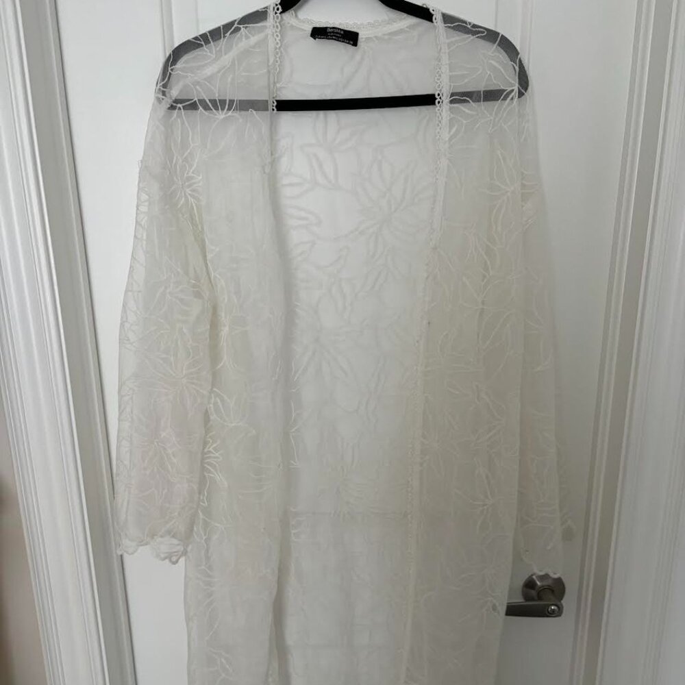 Bershka White Floral Cover Up NWOT